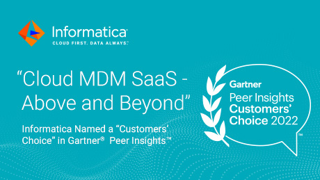 Informatica, a 2022 Gartner Peer Insights Customer Choice for Data Management